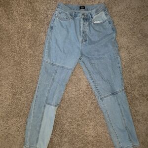 Jeans: high rise skinny legs